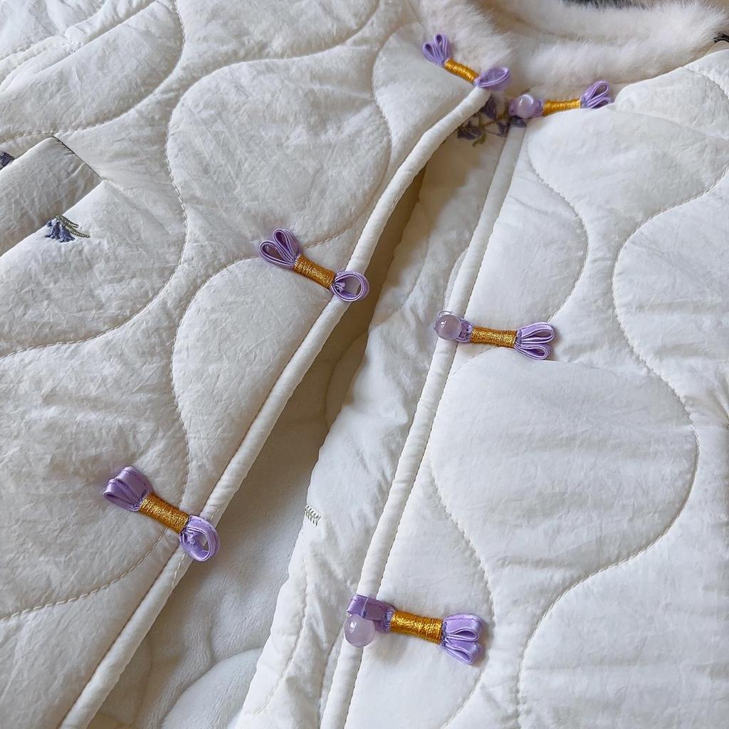 Зимняя хлопковая куртка в корейском стиле для девочек с меховой отделкой - BWB079