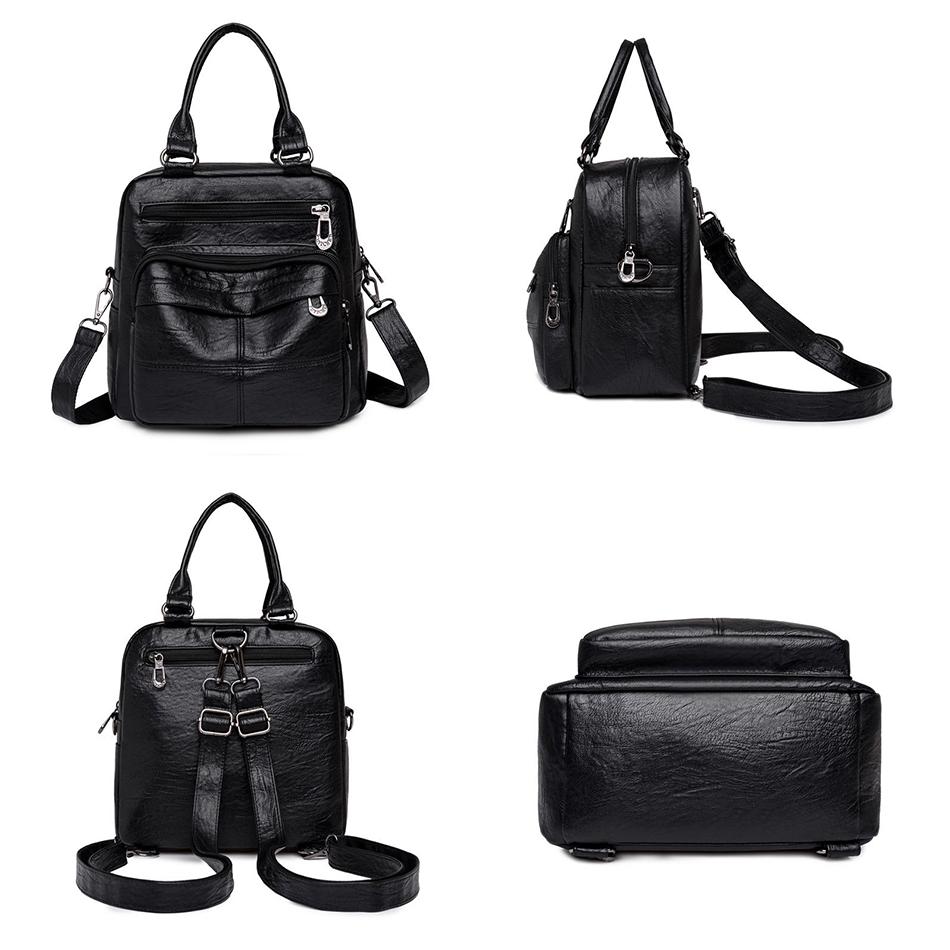 Повседневная женская многофункциональная сумка-мессенджер, модная мягкая искусственная кожа, дизайнерские женские рюкзаки для школы, подростков, дорожный рюкзак