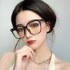 Trendy Large Frame Blue Light Blocking Glasses Fashion Women's Myopia Near Sight Eyewear Trendy Optical Spectacle Eyeglasses