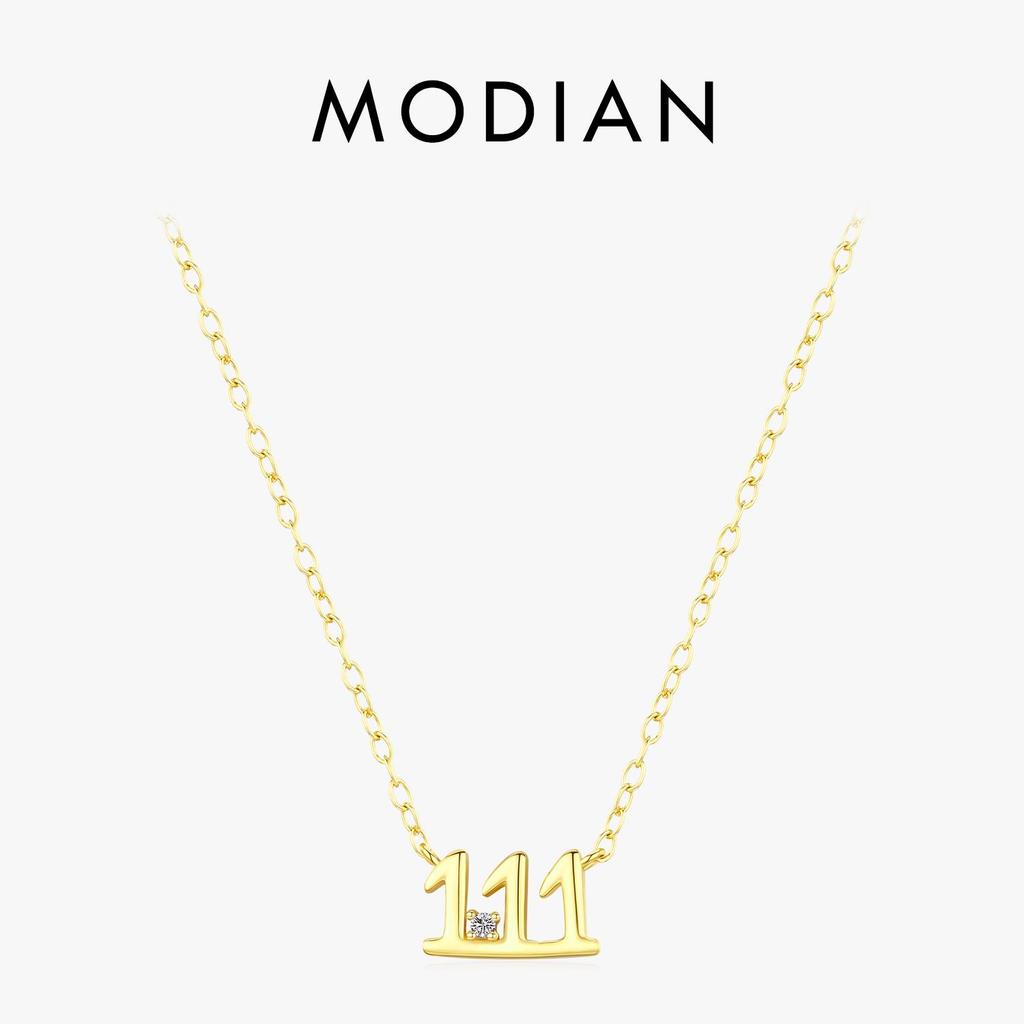 MODIAN 925 Sterling Silver Digit Stackable Pendant Necklaces Trendy Gold Color Thin Link Chain For Women Jewelry Christmas Gift