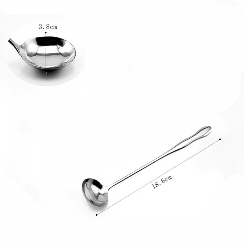 Stainless Steel Long Handle Stir Spoon Ice Cream Dessert Scoop Cocktail Coffee Tea Mixing Flatware