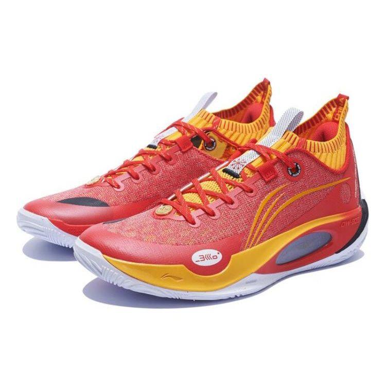 Li Ning Wade 808 Ultra Shock Absorbing Non-Slip Wear-Resistant Low-Top Basketball Shoes Men Sneaker Bright-Neon-Red ABAS113-9