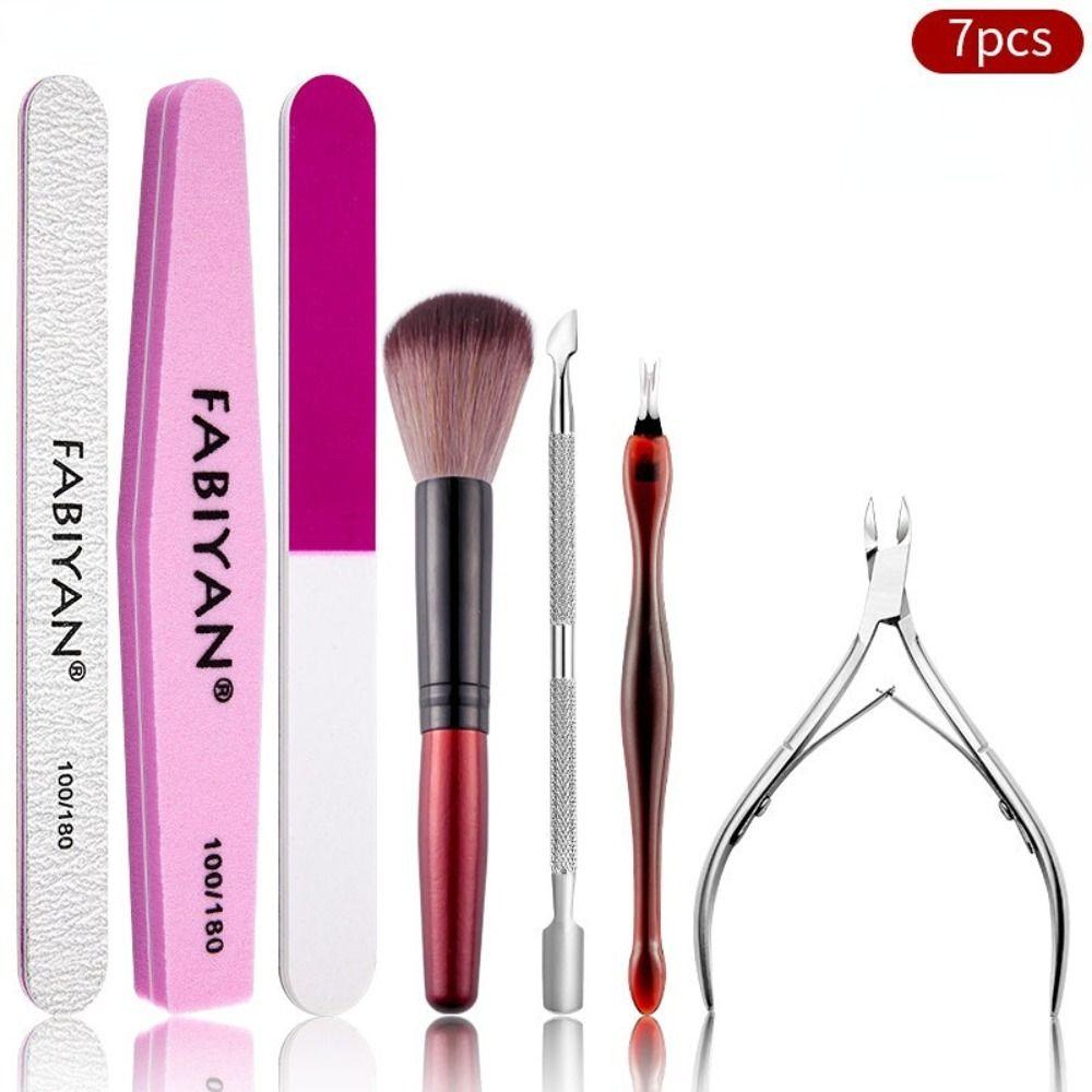 Pusher Nail Remover Manicure Tools Set Stainless Steel Dead Skin Scissors Nail File Polishing