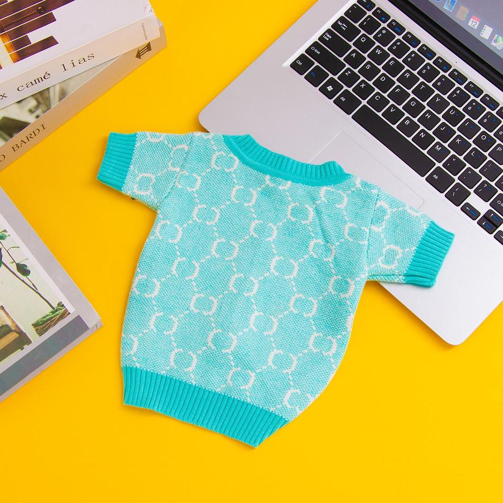 New Designer Tide Brand Pet Sweater Autumn/winter Knitted Cardigan Puppy Clothes Dog Costume Bago Teddy Dog Clothing