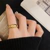 Благородное и простое средневековое кольцо с открытой шинкой с брашированной отделкой, роскошное, с высоким чувством стиля, ретро-модное, с бриллиантами, нишевого дизайна, женское