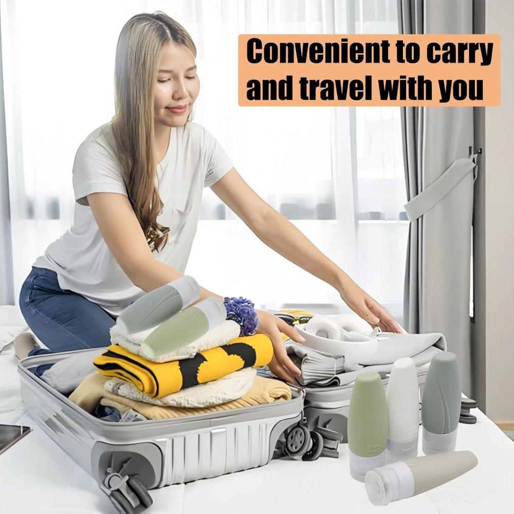 4Pcs/Set Leak-Proof Travel Bottle Set Soft Refillable Lotion Bottle  Sub-bottling Tool