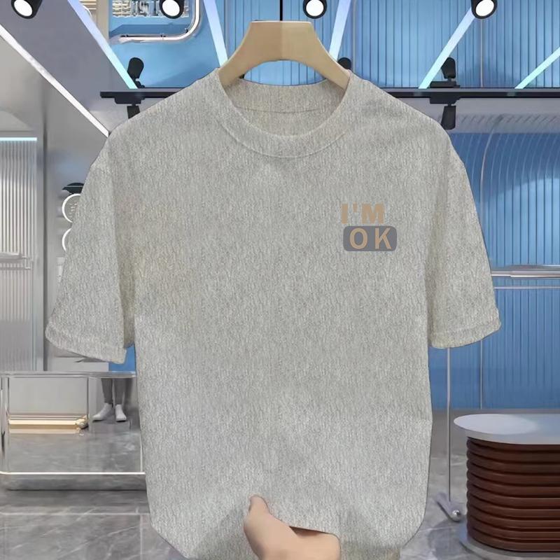 Men's T-shirt Summer Street Jumper T-shirt Men's and Women's Breathable Clothing Classic Letter-printed Cotton Short-sleeved Top