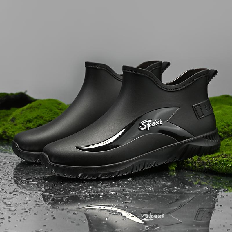 Men Work Chef Shoes Waterproof Oil-proof Kitchen Work Cook Boots Non-slip Ankle Rain Boots Man Hotel Restaurant Safety Footwear