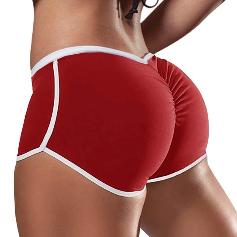 Summer Sexy Solid Color Low Waist Sports Running Hip Shorts