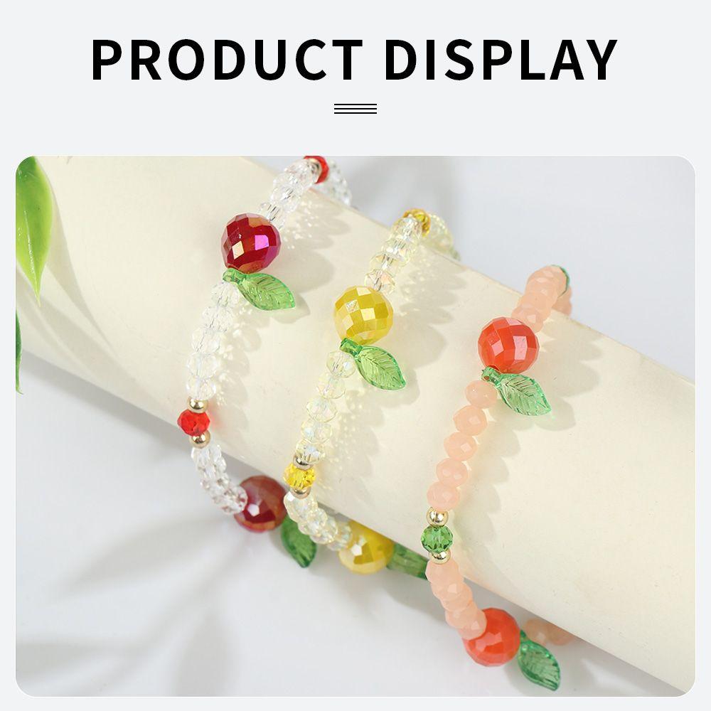 Подарочные цветные эластичные веревочные браслеты стеклянные хрустальные каменные браслеты фруктовые хрустальные бусины браслет