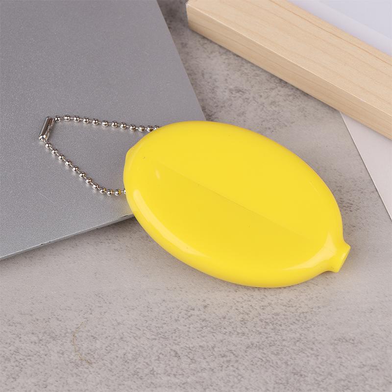 Solid Color PVC Fashion Portable Bag Pendant Small Oval Coin Purse Mini Earrings Rings Storage Box With Chain