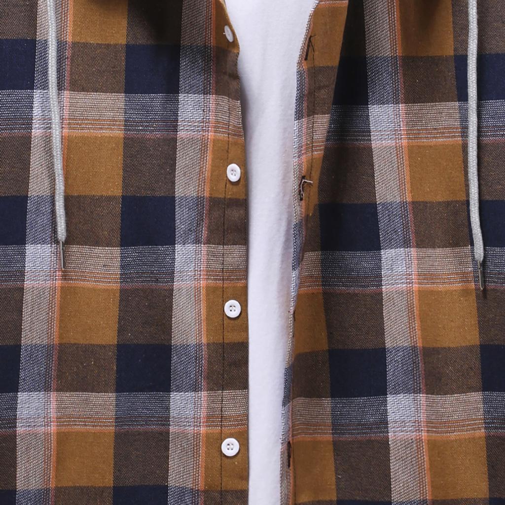 Мужская и женская клетчатая рубашка с капюшоном и пуговицами, рубашка с длинными рукавами, куртка, пальто