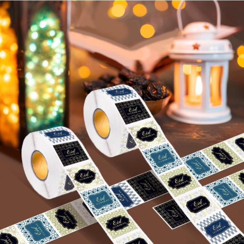 Рамадан Карим ИД Мубарак Наклейки для упаковки подарков Ислам Мусульманский Рамадан Декор ИД Подарочные этикетки для дома и празднования