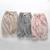 Linen Cotton Stripe Pants for Boys Girls Summer Autumn Casual Loose Kids Children's Trousers