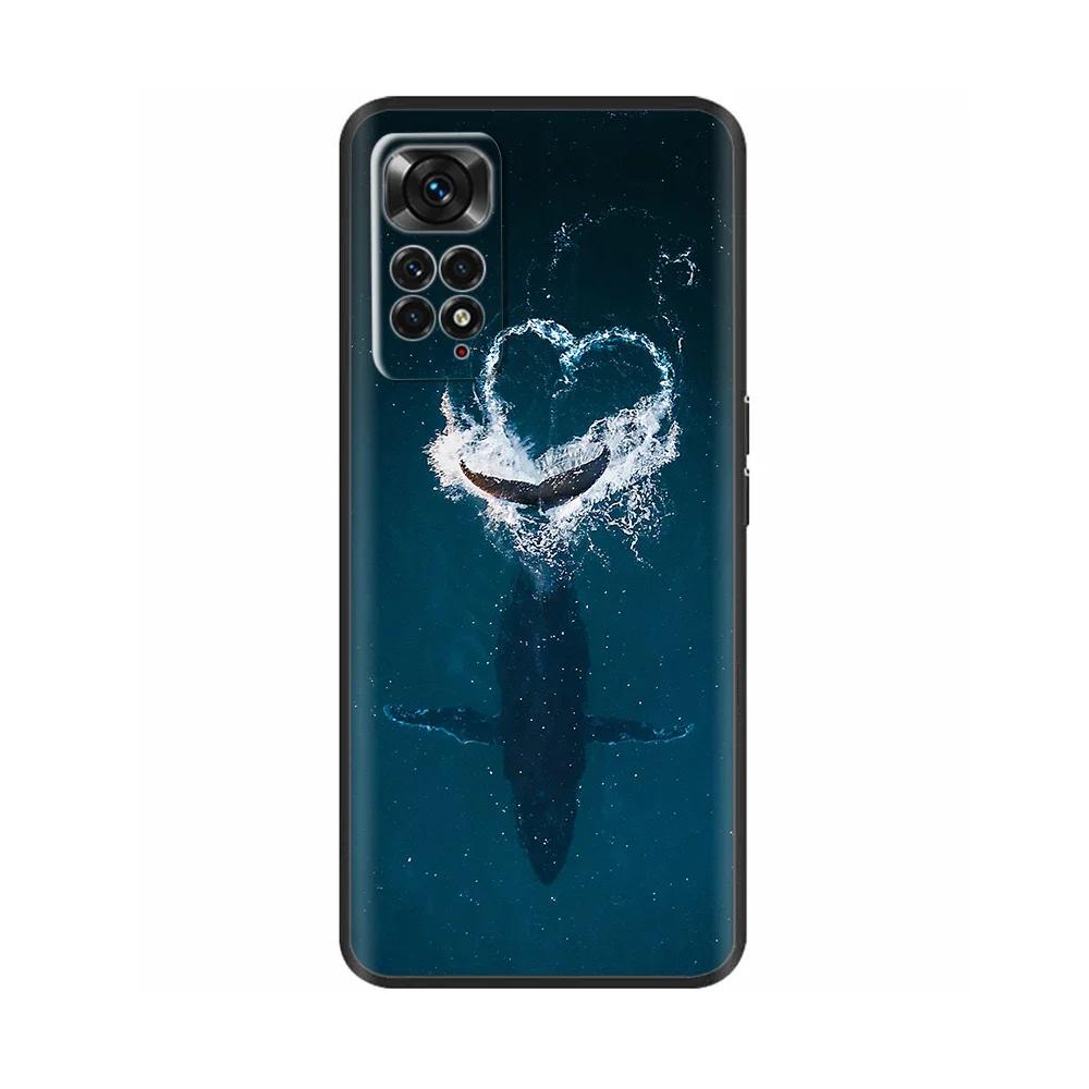 Черный силиконовый чехол для Xiaomi Redmi Note 11 Чехол Redmi Note 11s Милый расписной задний чехол для телефона для Redmi Note 11 Pro Fundas