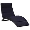 Sun Lounger with Cushion Poly Rattan Black