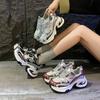 Универсальные кроссовки на платформе для женщин, небольшое увеличение роста, супергорячие новинки осени, серебристые спортивные и повседневные туфли