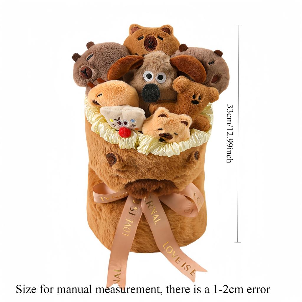 Capybara Bouquet Cute Stuffed Kid Photography Accessories Bucket Hug Gift for Birthday Holiday Room Decoration Surprise Present