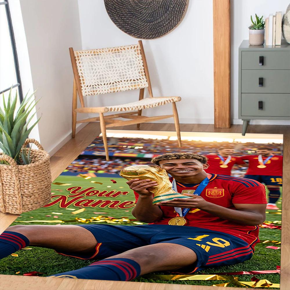 Lamin Yamal Customizable Name Floor Mat Design For Playrooms Dormitory Foyer Outdoor Antislip Carpet Anime Office Decor Spiritual Gift