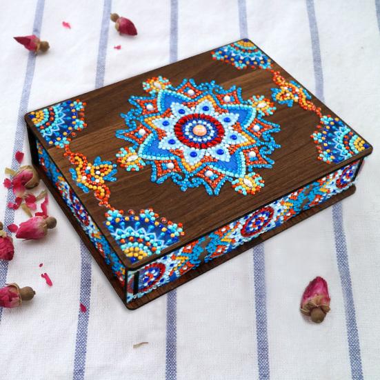 DIY алмазная живопись коробка для хранения комплект сверкающая пылезащитная вышивка крестиком деревянная коробка украшение для рабочего стола