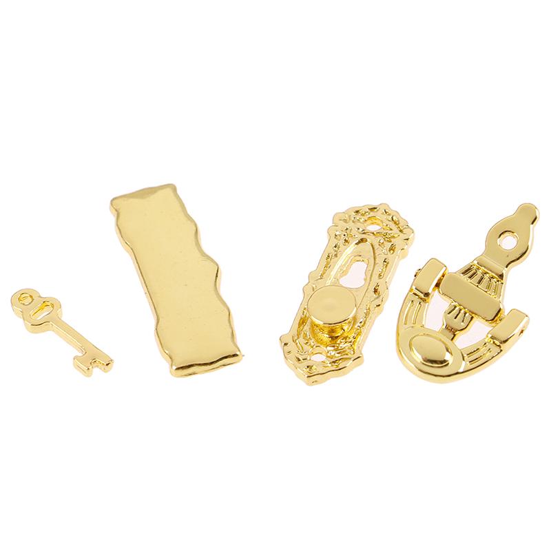 1:12 шт. Металлический дверной молоток Набор Аппаратная фурнитура для кукольного домика Миниатюрные аксессуары