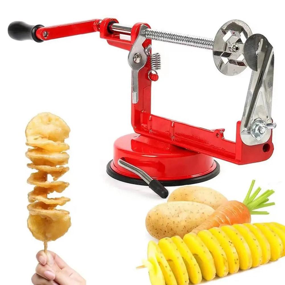 Manual Steel Twisted Potato Slicer Apple Cutter Vegetable Peeler French Fry Corer Wit G8F5