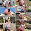 55Cm  Sweet Floral Print Small Square Scarf For Women Girl Cute Soft Flower Scarf Hairband Headband Korean Hair Scarves