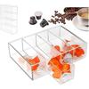 Акриловый ящик для хранения кофейных капсул, 4 отделения, прозрачный акриловый настольный ящик для хранения кофейных капсул для офиса и кухни