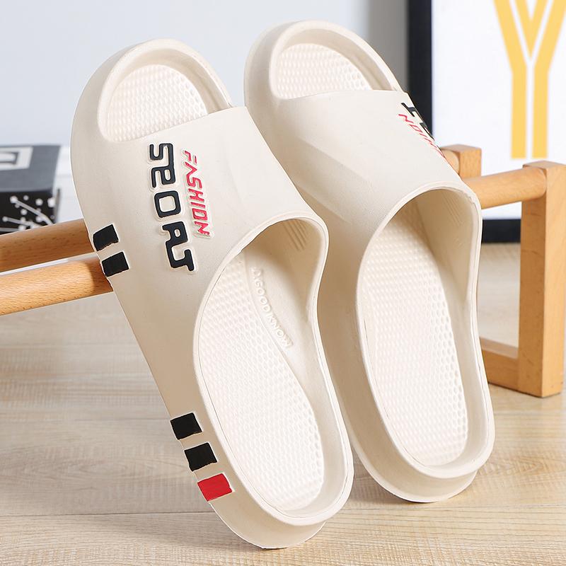 Мужские летние тапочки для дома, мягкая подошва, нескользящая, спортивный стиль, пляжные сандалии для ванной, удобная домашняя обувь для пары