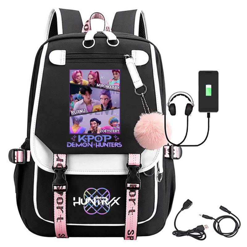 Кросс-Кпоп Ведьмаки Фильм Периферия USB Печатный Рюкзак Школьная Сумка Студенческий Кампус С Брелоком-Помпоном Рюкзак