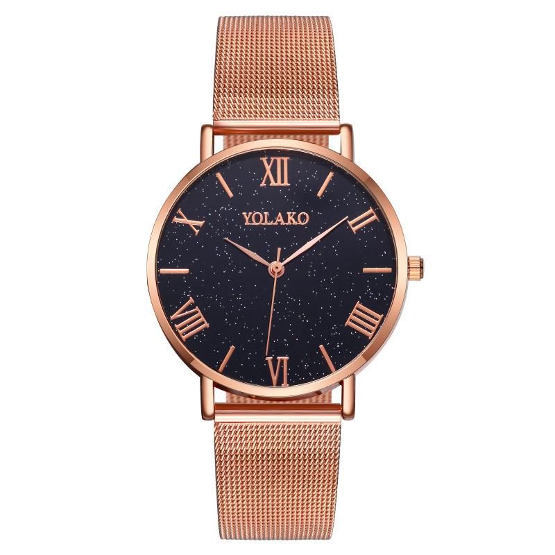 Звездное небо Римский узор, мужские часы, кварцевые часы, Милан с сетчатым ремешком обработка на заказ