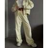Womens Zip Hoodie Tracksuit Set Embroidered Sweatpants Streetwear