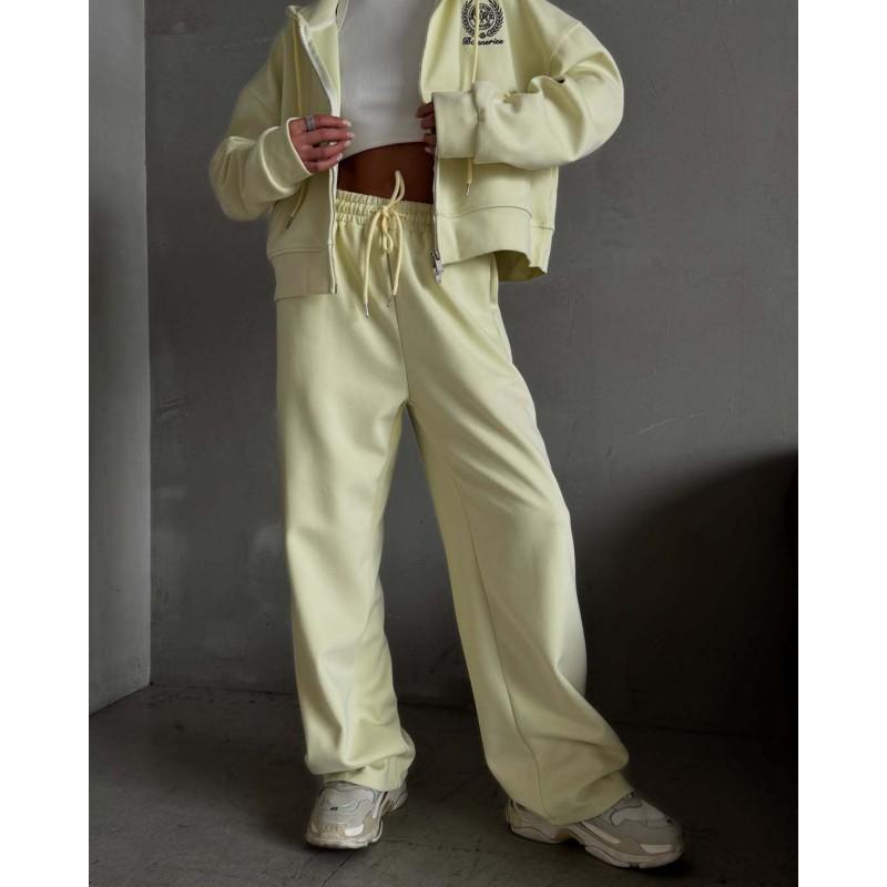 Womens Zip Hoodie Tracksuit Set Embroidered Sweatpants Streetwear