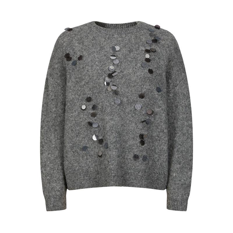 Joys & Annaco Элегантный вязаный свитер из шерсти и альпаки с пайетками