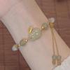Women Cute Creative Beads Bracelets Chinese Style Vintage Ornaments Jade Rabbit Bracelet Weave Rope Adjustable Jewelry Bracelets