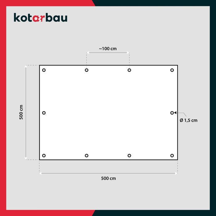 Bâche de protection - kotarbau - 5 x 5 m - imperméable - résistant aux uv - œillets renforcés
