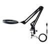 10X Magnifying Glass with LED Light Flexible Arm Brightness Adjustable 3 Colors Workbench Light