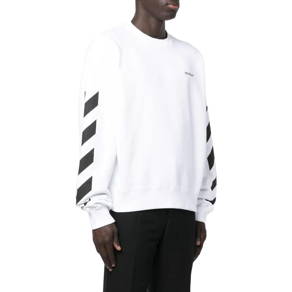 Off-White Толстовка оверсайз Diagonal Helvetica, белые мужские топы OMBA058C99FLE0010110