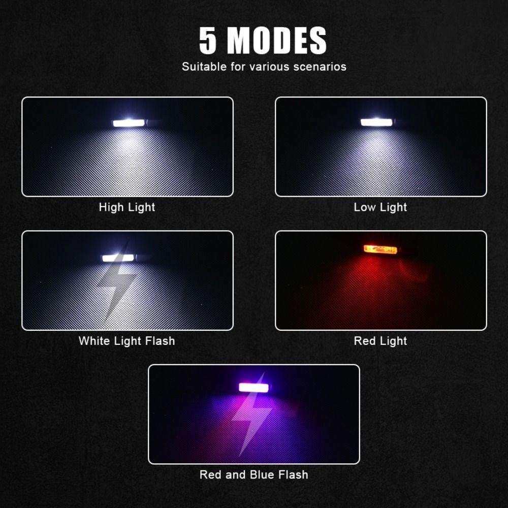 High Brightness Mini Flashlight Waterproof USB Rechargeable Hanging Work Light Magnetic Adsorption Ajustable-angle