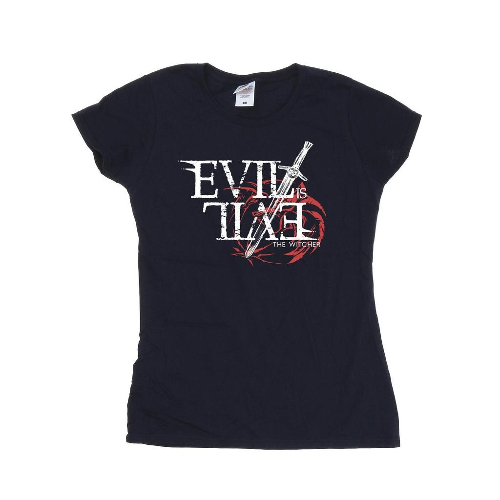 Netflix Womens/Ladies The Witcher Evil Is Evil Cotton T-Shirt