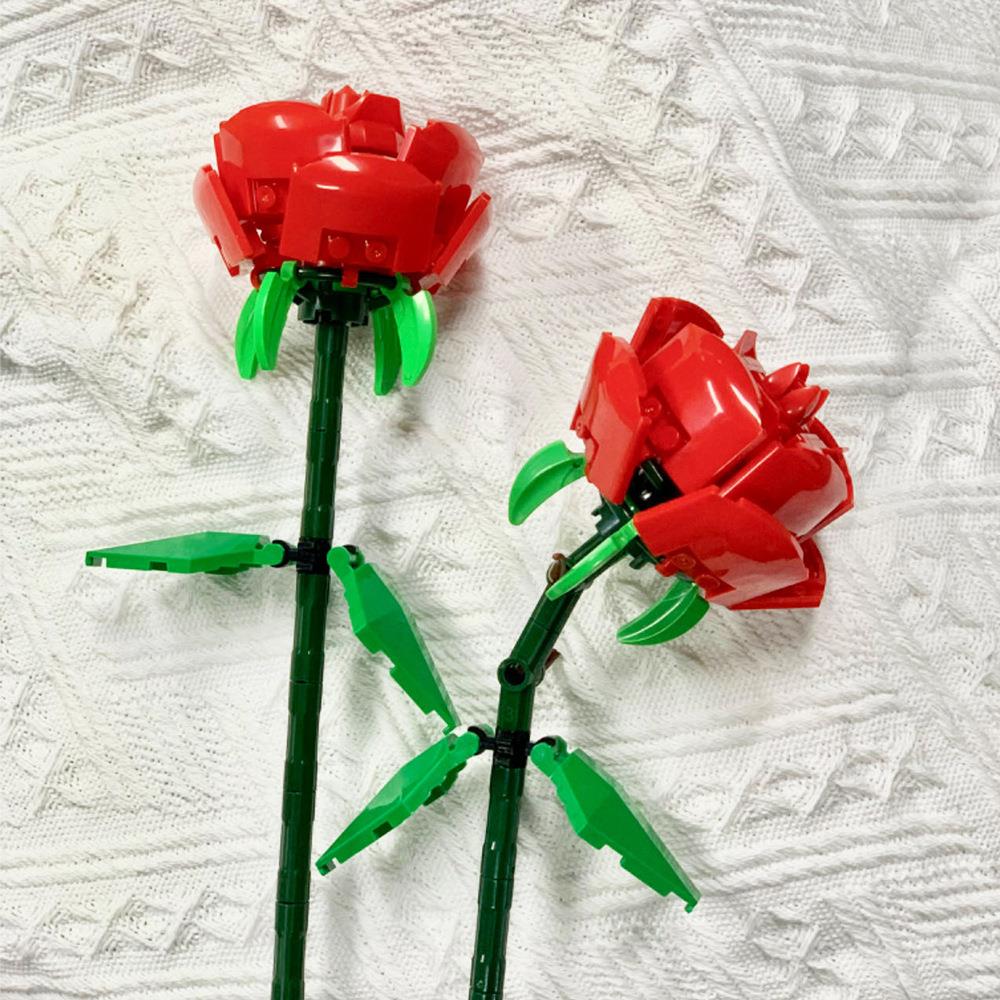 Вечный букет тюльпанов, строительный блок, 3D-модель, украшение для дома, растение в горшке, сборные кирпичи, подарки детям на День святого Валентина