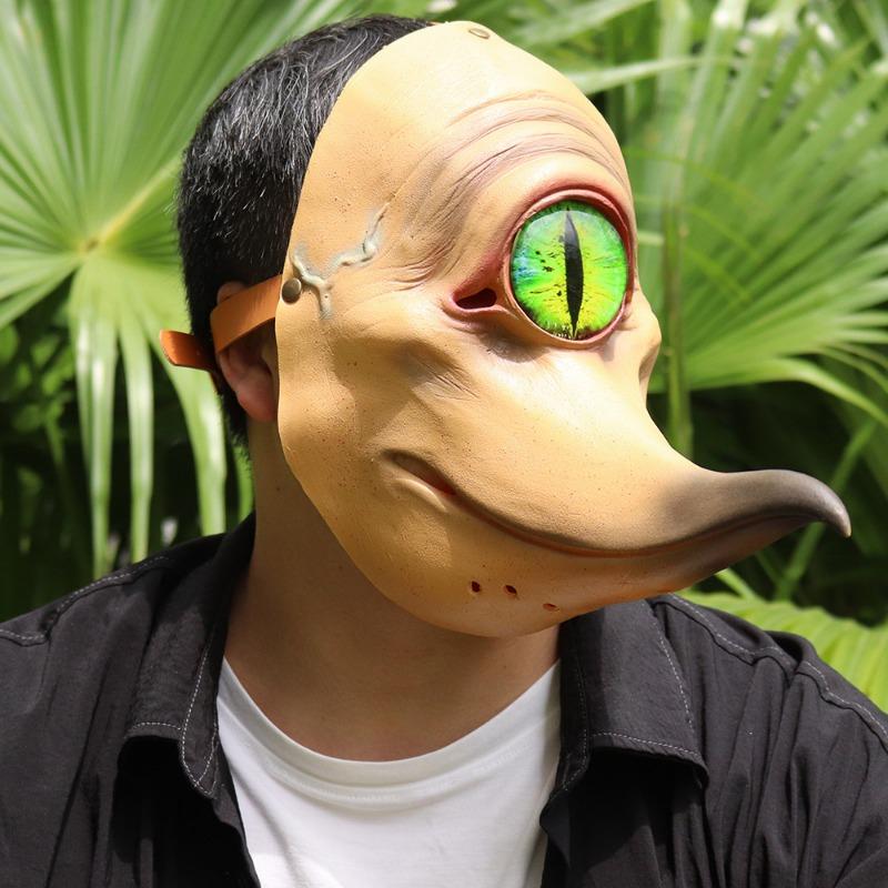 Mask Halloween Latex Half Face Mask Party One Eyed Monster Long Mouth Monster Bird for Halloween Costume Cosplay Props