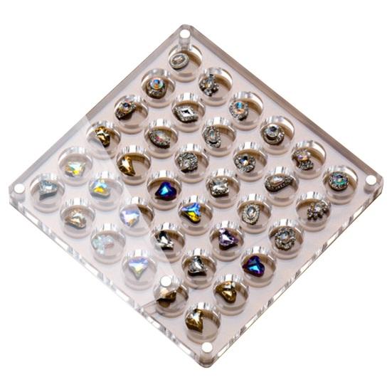 Подвеска для ногтей, коробка для хранения со стразами, с несколькими отделениями, прозрачная акриловая магнитная крышка, квадратная, прямоугольная, круглая, аксессуары для ювелирных изделий