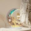 Moon Shaped Acrylic Sign Decoration Accent with Stand Art Craft Sculpture Statue for Living Room
