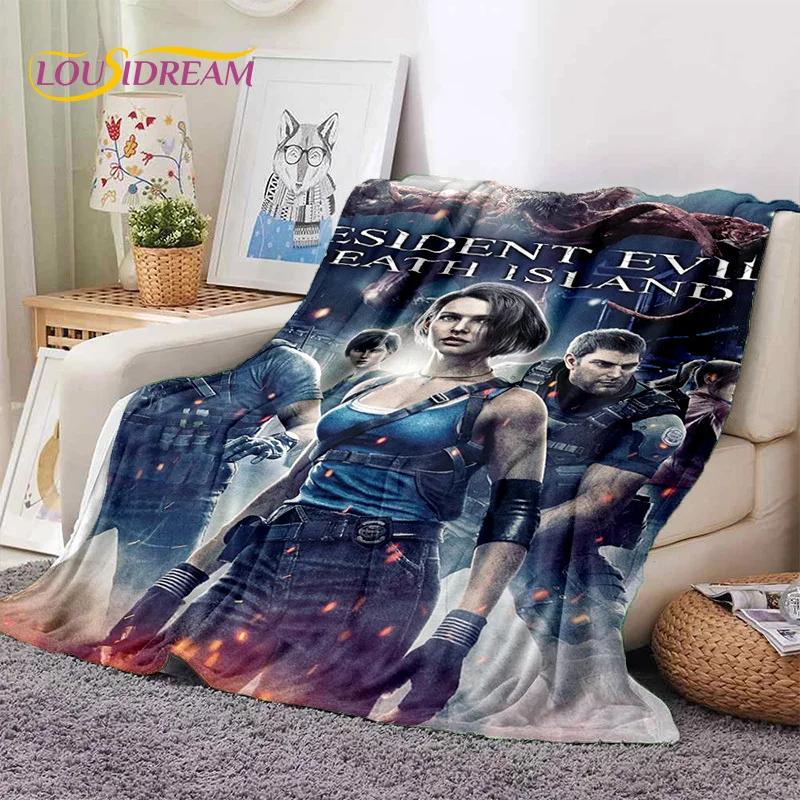 3D Последние игры ужасов R-Resident Evil Мягкие фланелевые одеяла, Плед Удобный для пикника, кроватей, дивана, дома, спальни, детей