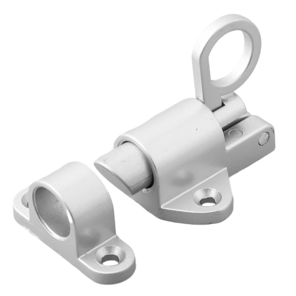 1 * Self Closing Latch Bolt 4 * Screws Aluminum Alloy Gate Security Pull Ring Spring Bounce Door Bolt Latch Lock