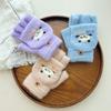 Children's Gloves Winter Warm and Cold Protection for Male and Female Babies Cute Cartoon Plus Velvet Flip Half Finger Gloves