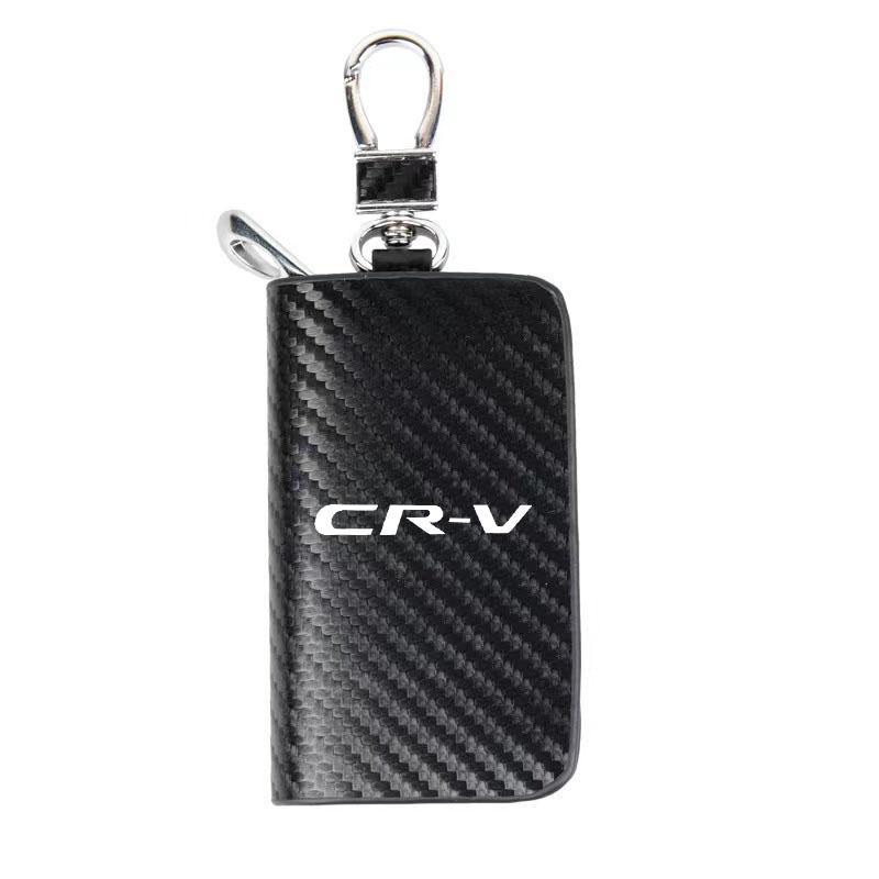 IYXI7 For Honda CRV CR-V 2018 2015 2016 2017 2019 2020 Leather Car Key Protection Shell Bag Carbon Filber Car Key Case