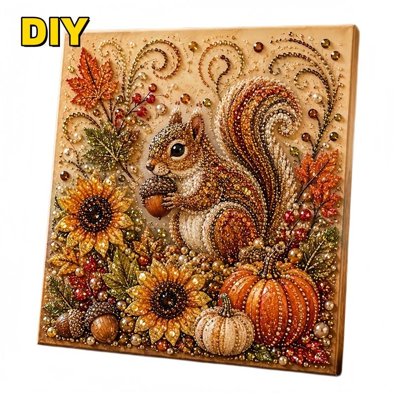 Осенний набор для рисования жемчугом Милые поделки DIY с жемчугом для взрослых Тыква Алмазное искусство Набор для рисования жемчугом для начинающих Праздничный подарок