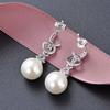 Линдон стерлингового серебра 925 пробы синтетический жемчуг серьги серьги-капли для женщин подарки на свадьбу